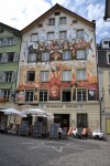 Sgrafitov vzdoba na domov v historickom centre Lucernu.