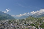 Výhľad z Valere na mesto Sion. 