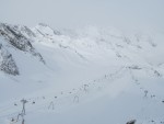 takto to vyzerá, keď je zamračené a neskutočná zima na Stubai Gletscher
